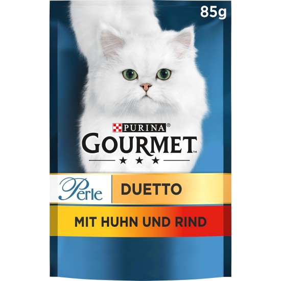 Gourmet Perle Duetto Wet Cat Food with Chicken and Beef Pack of 26 (26 x 85 g) Gourmet Perle Duetto Wet Cat Food with Chicken and Beef Pack of 26 (26 x 85 g)