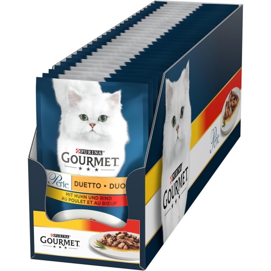 Gourmet Perle Duetto Wet Cat Food with Chicken and Beef Pack of 26 (26 x 85 g) Gourmet Perle Duetto Wet Cat Food with Chicken and Beef Pack of 26 (26 x 85 g)