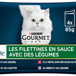 Gourmet Pâtée pour chat pearl les filletines with légumes multivariés 4 x 85 g Gourmet Pâtée pour chat pearl les filletines with légumes multivariés 4 x 85 g