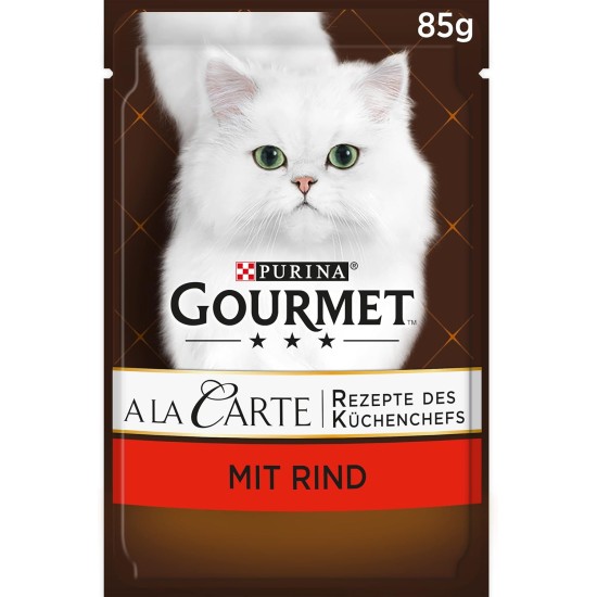Gourmet Purina Gourmet A la Carte Wet Cat Food, with Beef and Vegetables, Pack of 26 (26 x 85 g) Gourmet Purina Gourmet A la Carte Wet Cat Food, with Beef and Vegetables, Pack of 26 (26 x 85 g)