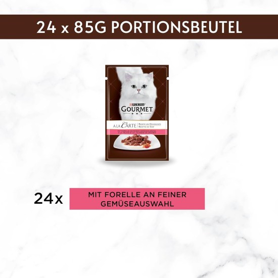 Gourmet Purina Gourmet A la Carte Wet Cat Food, with Beef and Vegetables, Pack of 26 (26 x 85 g) Gourmet Purina Gourmet A la Carte Wet Cat Food, with Beef and Vegetables, Pack of 26 (26 x 85 g)