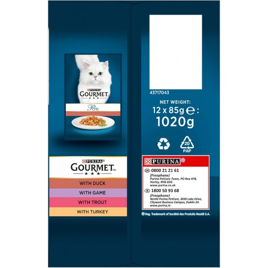 Gourmet Wet Cat Food Perle Country Medley, 96 Pouches, 96 x 85 g Gourmet Wet Cat Food Perle Country Medley, 96 Pouches, 96 x 85 g