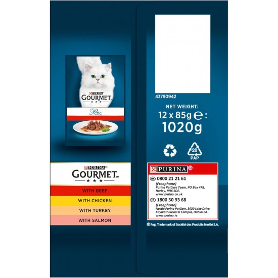 Gourmet Wet Cat Food Perle Country Medley, 96 Pouches, 96 x 85 g Gourmet Wet Cat Food Perle Country Medley, 96 Pouches, 96 x 85 g