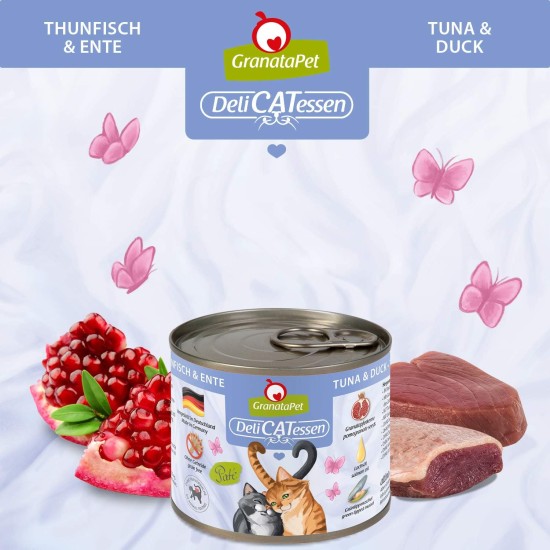 GranataPet DeliCatessen Turkey & Pheasant, Wet Food for Cats, Cat Feed for Gourmands, Grain-Free Feed & No Added Sugar, 6 x 85 g GranataPet DeliCatessen Turkey & Pheasant, Wet Food for Cats, Cat Feed for Gourmands, Grain-Free Feed & No Added Sugar, 6 x 85 g