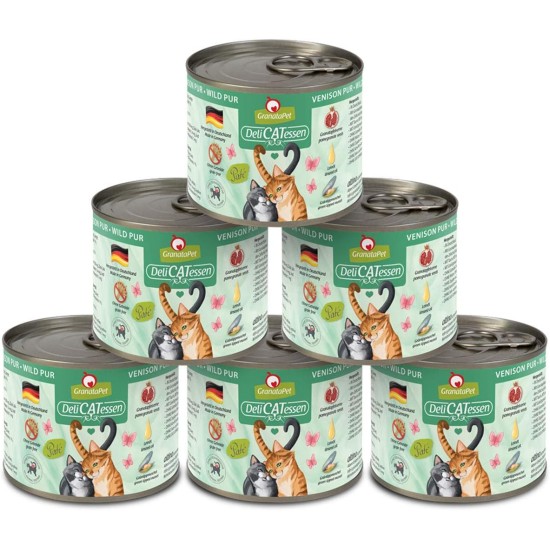 GranataPet DeliCatessen Turkey & Pheasant, Wet Food for Cats, Cat Feed for Gourmands, Grain-Free Feed & No Added Sugar, 6 x 85 g GranataPet DeliCatessen Turkey & Pheasant, Wet Food for Cats, Cat Feed for Gourmands, Grain-Free Feed & No Added Sugar, 6 x 85 g