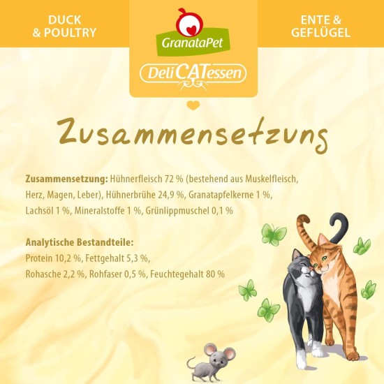 GranataPet DeliCatessen Turkey & Pheasant, Wet Food for Cats, Cat Feed for Gourmands, Grain-Free Feed & No Added Sugar, 6 x 85 g GranataPet DeliCatessen Turkey & Pheasant, Wet Food for Cats, Cat Feed for Gourmands, Grain-Free Feed & No Added Sugar, 6 x 85 g