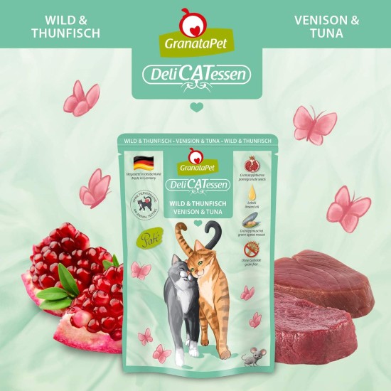 GranataPet DeliCatessen Turkey & Pheasant, Wet Food for Cats, Cat Feed for Gourmands, Grain-Free Feed & No Added Sugar, 6 x 85 g GranataPet DeliCatessen Turkey & Pheasant, Wet Food for Cats, Cat Feed for Gourmands, Grain-Free Feed & No Added Sugar, 6 x 85 g