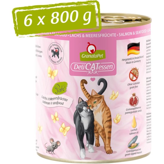 GranataPet DeliCatessen Turkey & Pheasant, Wet Food for Cats, Cat Feed for Gourmands, Grain-Free Feed & No Added Sugar, 6 x 85 g GranataPet DeliCatessen Turkey & Pheasant, Wet Food for Cats, Cat Feed for Gourmands, Grain-Free Feed & No Added Sugar, 6 x 85 g