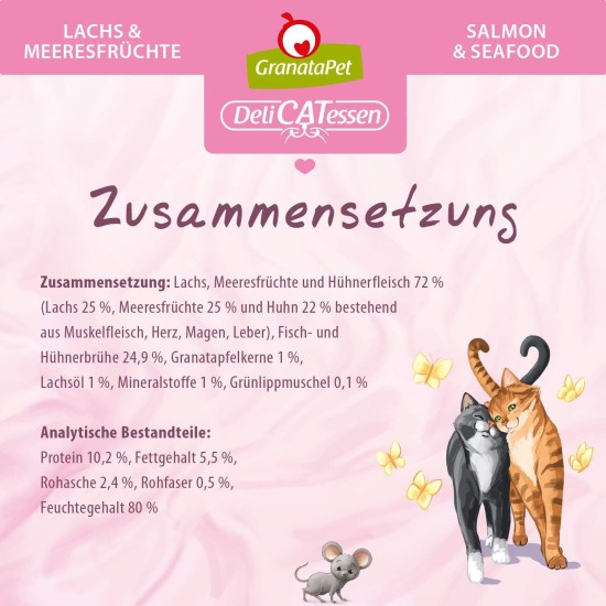 GranataPet DeliCatessen Turkey & Pheasant, Wet Food for Cats, Cat Feed for Gourmands, Grain-Free Feed & No Added Sugar, 6 x 85 g GranataPet DeliCatessen Turkey & Pheasant, Wet Food for Cats, Cat Feed for Gourmands, Grain-Free Feed & No Added Sugar, 6 x 85 g