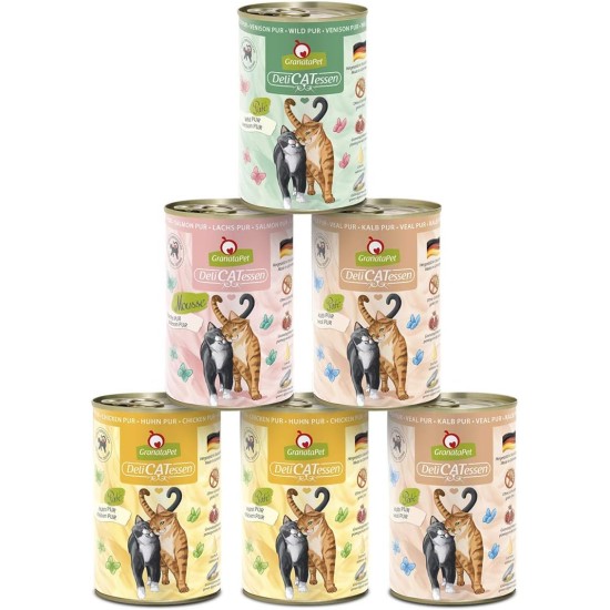 GranataPet DeliCatessen Turkey & Pheasant, Wet Food for Cats, Cat Feed for Gourmands, Grain-Free Feed & No Added Sugar, 6 x 85 g GranataPet DeliCatessen Turkey & Pheasant, Wet Food for Cats, Cat Feed for Gourmands, Grain-Free Feed & No Added Sugar, 6 x 85 g