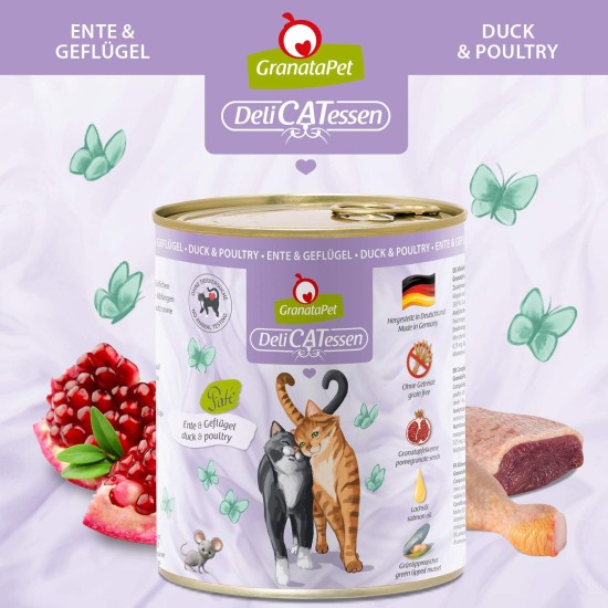 GranataPet DeliCatessen Turkey & Pheasant, Wet Food for Cats, Cat Feed for Gourmands, Grain-Free Feed & No Added Sugar, 6 x 85 g GranataPet DeliCatessen Turkey & Pheasant, Wet Food for Cats, Cat Feed for Gourmands, Grain-Free Feed & No Added Sugar, 6 x 85 g