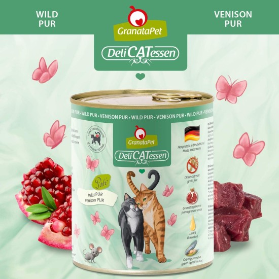 GranataPet DeliCatessen Turkey & Pheasant, Wet Food for Cats, Cat Feed for Gourmands, Grain-Free Feed & No Added Sugar, 6 x 85 g GranataPet DeliCatessen Turkey & Pheasant, Wet Food for Cats, Cat Feed for Gourmands, Grain-Free Feed & No Added Sugar, 6 x 85 g