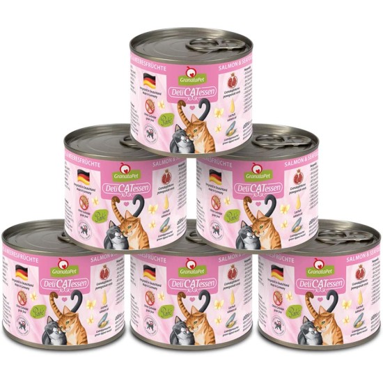 GranataPet DeliCatessen Turkey & Pheasant, Wet Food for Cats, Cat Feed for Gourmands, Grain-Free Feed & No Added Sugar, 6 x 85 g GranataPet DeliCatessen Turkey & Pheasant, Wet Food for Cats, Cat Feed for Gourmands, Grain-Free Feed & No Added Sugar, 6 x 85 g