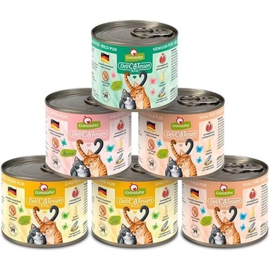 GranataPet DeliCatessen Turkey & Pheasant, Wet Food for Cats, Cat Feed for Gourmands, Grain-Free Feed & No Added Sugar, 6 x 85 g GranataPet DeliCatessen Turkey & Pheasant, Wet Food for Cats, Cat Feed for Gourmands, Grain-Free Feed & No Added Sugar, 6 x 85 g