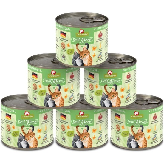 GranataPet DeliCatessen Turkey & Pheasant, Wet Food for Cats, Cat Feed for Gourmands, Grain-Free Feed & No Added Sugar, 6 x 85 g GranataPet DeliCatessen Turkey & Pheasant, Wet Food for Cats, Cat Feed for Gourmands, Grain-Free Feed & No Added Sugar, 6 x 85 g