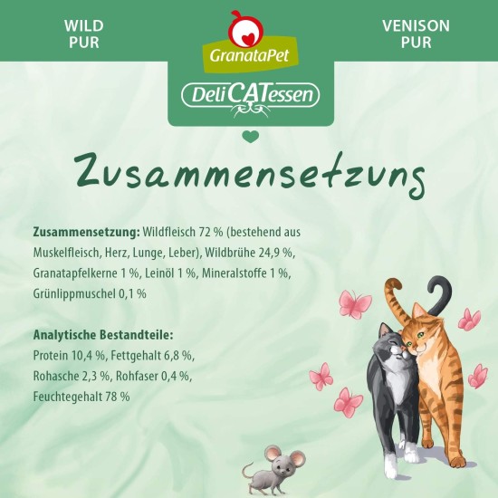 GranataPet DeliCatessen Turkey & Pheasant, Wet Food for Cats, Cat Feed for Gourmands, Grain-Free Feed & No Added Sugar, 6 x 85 g GranataPet DeliCatessen Turkey & Pheasant, Wet Food for Cats, Cat Feed for Gourmands, Grain-Free Feed & No Added Sugar, 6 x 85 g