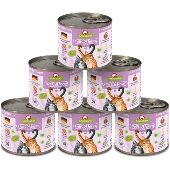 GranataPet DeliCatessen Turkey & Pheasant, Wet Food for Cats, Cat Feed for Gourmands, Grain-Free Feed & No Added Sugar, 6 x 85 g GranataPet DeliCatessen Turkey & Pheasant, Wet Food for Cats, Cat Feed for Gourmands, Grain-Free Feed & No Added Sugar, 6 x 85 g