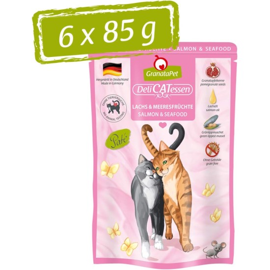 GranataPet DeliCatessen Turkey & Pheasant, Wet Food for Cats, Cat Feed for Gourmands, Grain-Free Feed & No Added Sugar, 6 x 85 g GranataPet DeliCatessen Turkey & Pheasant, Wet Food for Cats, Cat Feed for Gourmands, Grain-Free Feed & No Added Sugar, 6 x 85 g