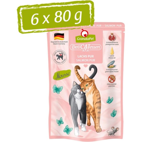 GranataPet DeliCatessen Turkey & Pheasant, Wet Food for Cats, Cat Feed for Gourmands, Grain-Free Feed & No Added Sugar, 6 x 85 g GranataPet DeliCatessen Turkey & Pheasant, Wet Food for Cats, Cat Feed for Gourmands, Grain-Free Feed & No Added Sugar, 6 x 85 g