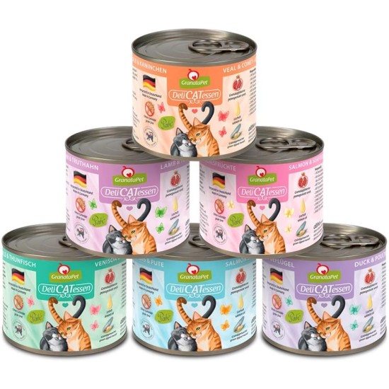 GranataPet DeliCatessen Turkey & Pheasant, Wet Food for Cats, Cat Feed for Gourmands, Grain-Free Feed & No Added Sugar, 6 x 85 g GranataPet DeliCatessen Turkey & Pheasant, Wet Food for Cats, Cat Feed for Gourmands, Grain-Free Feed & No Added Sugar, 6 x 85 g