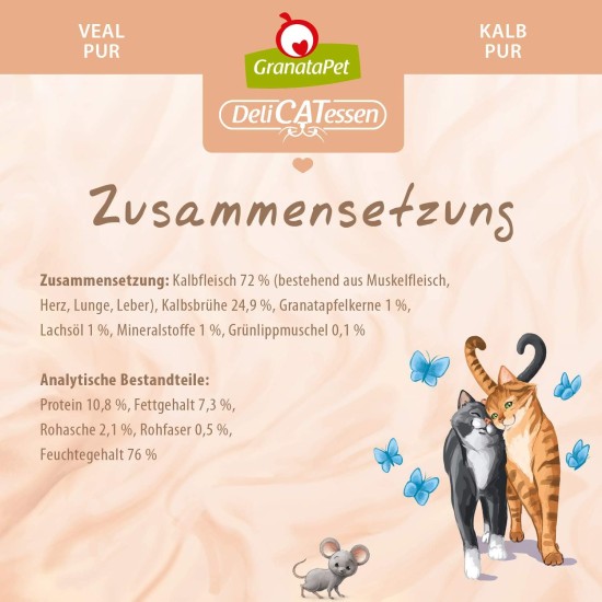 GranataPet DeliCatessen Turkey & Pheasant, Wet Food for Cats, Cat Feed for Gourmands, Grain-Free Feed & No Added Sugar, 6 x 85 g GranataPet DeliCatessen Turkey & Pheasant, Wet Food for Cats, Cat Feed for Gourmands, Grain-Free Feed & No Added Sugar, 6 x 85 g