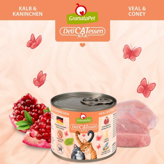 GranataPet DeliCatessen Turkey & Pheasant, Wet Food for Cats, Cat Feed for Gourmands, Grain-Free Feed & No Added Sugar, 6 x 85 g GranataPet DeliCatessen Turkey & Pheasant, Wet Food for Cats, Cat Feed for Gourmands, Grain-Free Feed & No Added Sugar, 6 x 85 g