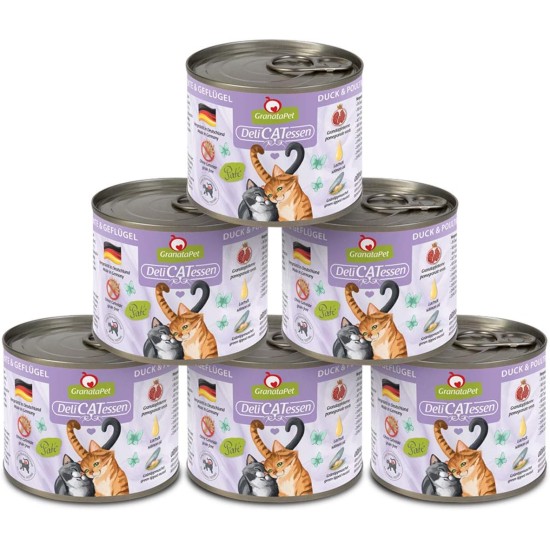 GranataPet DeliCatessen Turkey & Pheasant, Wet Food for Cats, Cat Feed for Gourmands, Grain-Free Feed & No Added Sugar, 6 x 85 g GranataPet DeliCatessen Turkey & Pheasant, Wet Food for Cats, Cat Feed for Gourmands, Grain-Free Feed & No Added Sugar, 6 x 85 g