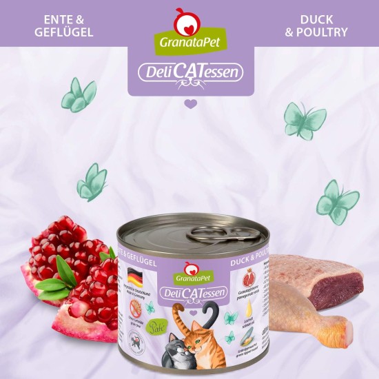 GranataPet DeliCatessen Turkey & Pheasant, Wet Food for Cats, Cat Feed for Gourmands, Grain-Free Feed & No Added Sugar, 6 x 85 g GranataPet DeliCatessen Turkey & Pheasant, Wet Food for Cats, Cat Feed for Gourmands, Grain-Free Feed & No Added Sugar, 6 x 85 g