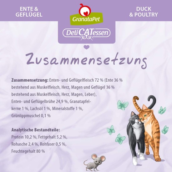 GranataPet DeliCatessen Turkey & Pheasant, Wet Food for Cats, Cat Feed for Gourmands, Grain-Free Feed & No Added Sugar, 6 x 85 g GranataPet DeliCatessen Turkey & Pheasant, Wet Food for Cats, Cat Feed for Gourmands, Grain-Free Feed & No Added Sugar, 6 x 85 g