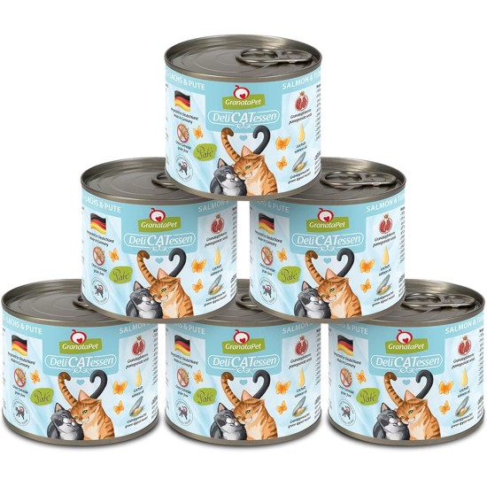GranataPet DeliCatessen Turkey & Pheasant, Wet Food for Cats, Cat Feed for Gourmands, Grain-Free Feed & No Added Sugar, 6 x 85 g GranataPet DeliCatessen Turkey & Pheasant, Wet Food for Cats, Cat Feed for Gourmands, Grain-Free Feed & No Added Sugar, 6 x 85 g