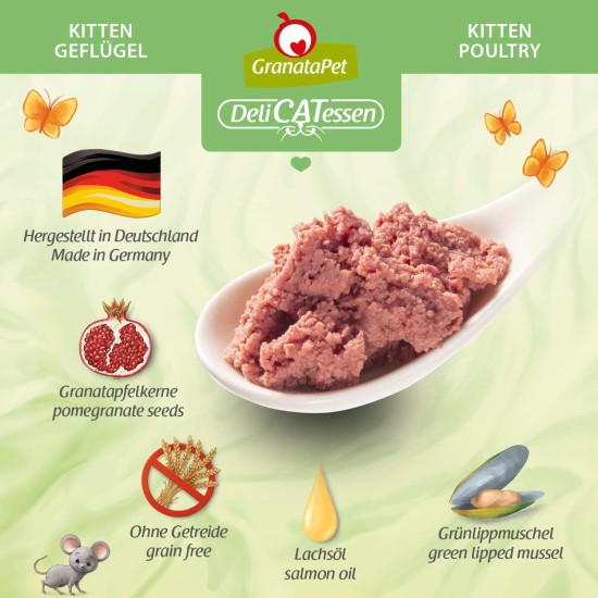 GranataPet DeliCatessen Turkey & Pheasant, Wet Food for Cats, Cat Feed for Gourmands, Grain-Free Feed & No Added Sugar, 6 x 85 g GranataPet DeliCatessen Turkey & Pheasant, Wet Food for Cats, Cat Feed for Gourmands, Grain-Free Feed & No Added Sugar, 6 x 85 g