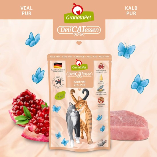 GranataPet DeliCatessen Turkey & Pheasant, Wet Food for Cats, Cat Feed for Gourmands, Grain-Free Feed & No Added Sugar, 6 x 85 g GranataPet DeliCatessen Turkey & Pheasant, Wet Food for Cats, Cat Feed for Gourmands, Grain-Free Feed & No Added Sugar, 6 x 85 g