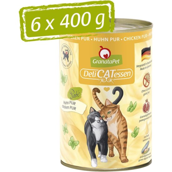 GranataPet DeliCatessen Turkey & Pheasant, Wet Food for Cats, Cat Feed for Gourmands, Grain-Free Feed & No Added Sugar, 6 x 85 g GranataPet DeliCatessen Turkey & Pheasant, Wet Food for Cats, Cat Feed for Gourmands, Grain-Free Feed & No Added Sugar, 6 x 85 g