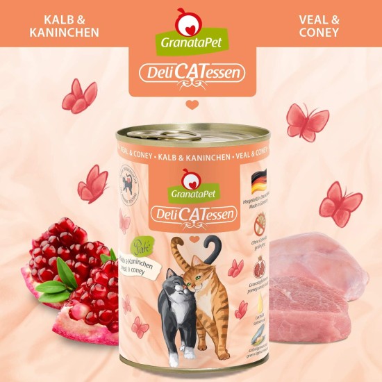 GranataPet DeliCatessen Turkey & Pheasant, Wet Food for Cats, Cat Feed for Gourmands, Grain-Free Feed & No Added Sugar, 6 x 85 g GranataPet DeliCatessen Turkey & Pheasant, Wet Food for Cats, Cat Feed for Gourmands, Grain-Free Feed & No Added Sugar, 6 x 85 g