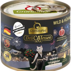 GranataPet Delicatessen Anniversary Edition Wild and Chicken Hearts, Wet Food for Cats, Cat Feed for Gourmands, Grain-Free Feed and No Added Sugar, 6 x 200 g GranataPet Delicatessen Anniversary Edition Wild and Chicken Hearts, Wet Food for Cats, Cat Feed for Gourmands, Grain-Free Feed and No Added Sugar, 6 x 200 g