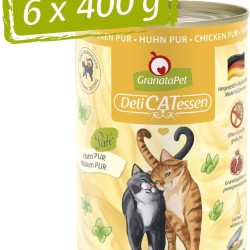 GranataPet Delicatessen Chicken PUR, Wet Food for Cats, Grain-Free Feed & No Added Sugar, Cat Food with High Meat Content and High-Quality Oils, 6 x 400 g, 198387 GranataPet Delicatessen Chicken PUR, Wet Food for Cats, Grain-Free Feed & No Added Sugar, Cat Food with High Meat Content and High-Quality Oils, 6 x 400 g, 198387