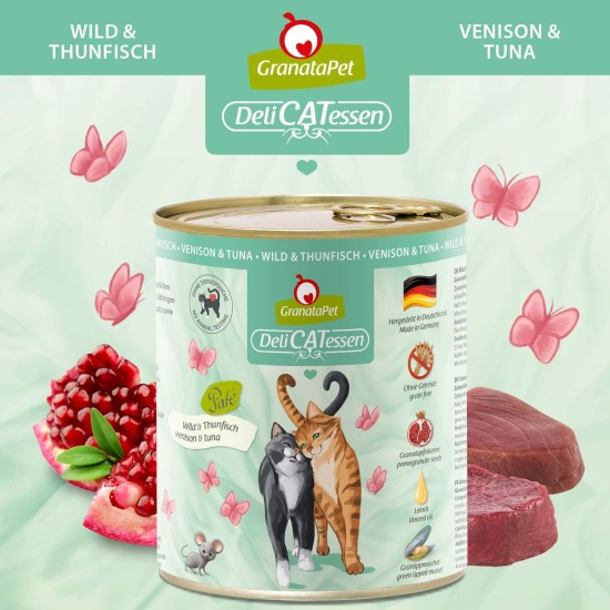 GranataPet Delicatessen Chicken PUR, Wet Food for Cats, Grain-Free Feed & No Added Sugar, Cat Food with High Meat Content and High-Quality Oils, 6 x 400 g, 198387 GranataPet Delicatessen Chicken PUR, Wet Food for Cats, Grain-Free Feed & No Added Sugar, Cat Food with High Meat Content and High-Quality Oils, 6 x 400 g, 198387