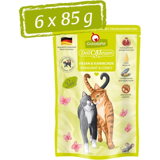 GranataPet Delicatessen Chicken PUR, Wet Food for Cats, Grain-Free Feed & No Added Sugar, Cat Food with High Meat Content and High-Quality Oils, 6 x 400 g, 198387 GranataPet Delicatessen Chicken PUR, Wet Food for Cats, Grain-Free Feed & No Added Sugar, Cat Food with High Meat Content and High-Quality Oils, 6 x 400 g, 198387