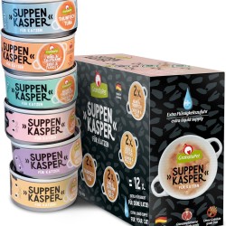 GranataPet Suppenkasper Multipack 6 Varieties, 12 x 70 g, Snacks for Cats, Treats for Extra Hydration, Soup Against Small Hunger, Cat Food without Grains and No Added Sugar GranataPet Suppenkasper Multipack 6 Varieties, 12 x 70 g, Snacks for Cats, Treats for Extra Hydration, Soup Against Small Hunger, Cat Food without Grains and No Added Sugar