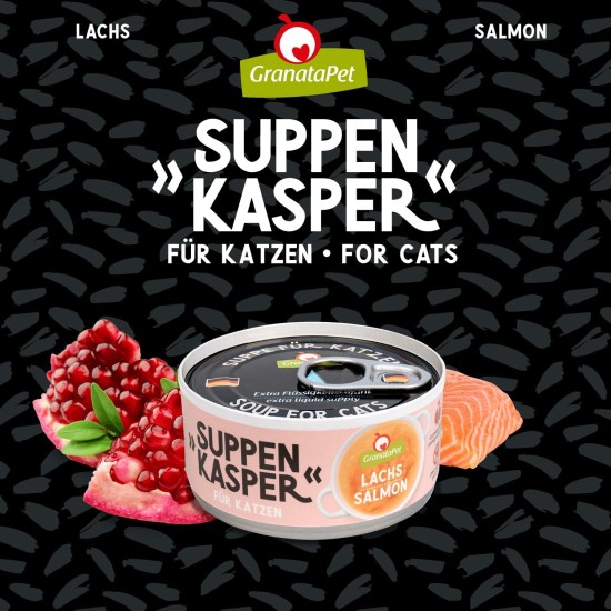 GranataPet Suppenkasper Multipack 6 Varieties, 12 x 70 g, Snacks for Cats, Treats for Extra Hydration, Soup Against Small Hunger, Cat Food without Grains and No Added Sugar GranataPet Suppenkasper Multipack 6 Varieties, 12 x 70 g, Snacks for Cats, Treats for Extra Hydration, Soup Against Small Hunger, Cat Food without Grains and No Added Sugar