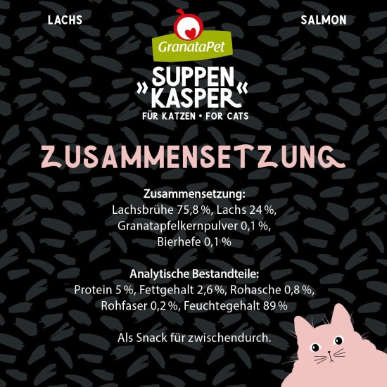 GranataPet Suppenkasper Multipack 6 Varieties, 12 x 70 g, Snacks for Cats, Treats for Extra Hydration, Soup Against Small Hunger, Cat Food without Grains and No Added Sugar GranataPet Suppenkasper Multipack 6 Varieties, 12 x 70 g, Snacks for Cats, Treats for Extra Hydration, Soup Against Small Hunger, Cat Food without Grains and No Added Sugar
