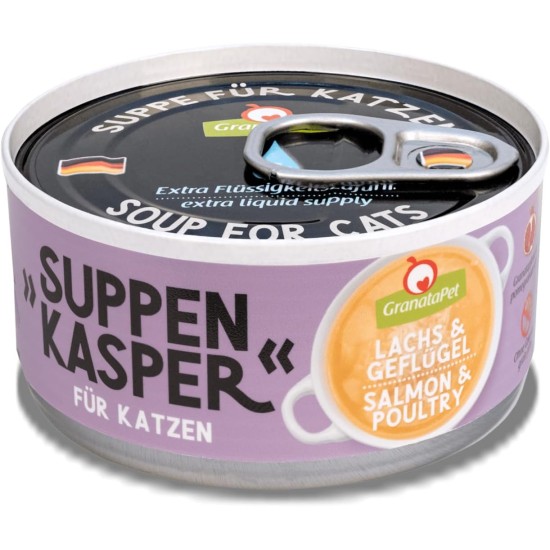 GranataPet Suppenkasper Multipack 6 Varieties, 12 x 70 g, Snacks for Cats, Treats for Extra Hydration, Soup Against Small Hunger, Cat Food without Grains and No Added Sugar GranataPet Suppenkasper Multipack 6 Varieties, 12 x 70 g, Snacks for Cats, Treats for Extra Hydration, Soup Against Small Hunger, Cat Food without Grains and No Added Sugar