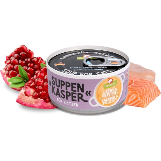 GranataPet Suppenkasper Multipack 6 Varieties, 12 x 70 g, Snacks for Cats, Treats for Extra Hydration, Soup Against Small Hunger, Cat Food without Grains and No Added Sugar GranataPet Suppenkasper Multipack 6 Varieties, 12 x 70 g, Snacks for Cats, Treats for Extra Hydration, Soup Against Small Hunger, Cat Food without Grains and No Added Sugar