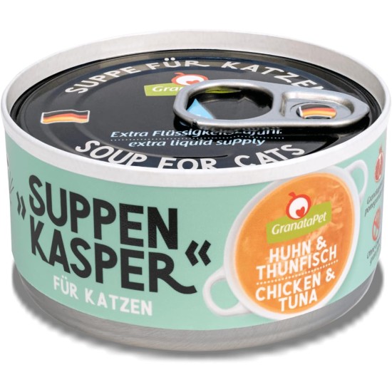GranataPet Suppenkasper Multipack 6 Varieties, 12 x 70 g, Snacks for Cats, Treats for Extra Hydration, Soup Against Small Hunger, Cat Food without Grains and No Added Sugar GranataPet Suppenkasper Multipack 6 Varieties, 12 x 70 g, Snacks for Cats, Treats for Extra Hydration, Soup Against Small Hunger, Cat Food without Grains and No Added Sugar