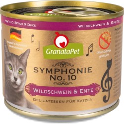 GranataPet Symphonie No. 10 Wild Boar & Duck, 6 x 200 g, Cat Food without Grains & Added Sugar, Fillet in Natural Jelly, Delicate Wet Food for Cats GranataPet Symphonie No. 10 Wild Boar & Duck, 6 x 200 g, Cat Food without Grains & Added Sugar, Fillet in Natural Jelly, Delicate Wet Food for Cats