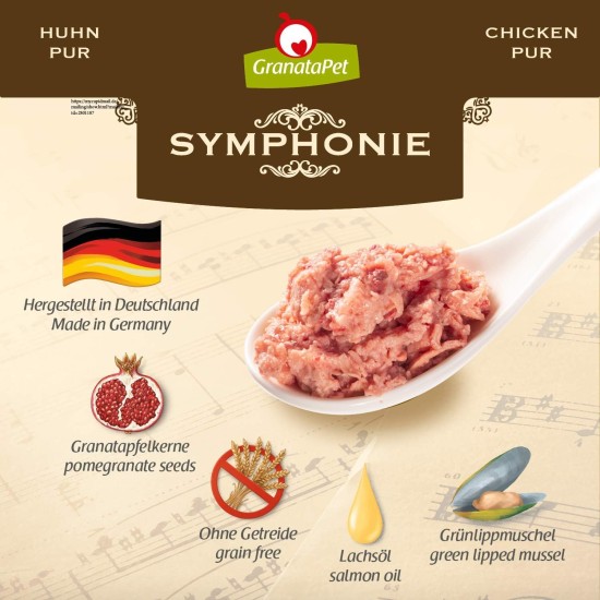 GranataPet Symphony No. 5 Chicken PUR, 6 x 200 g, Cat Food without Grains and Added Sugar, Fillet in Natural Jelly, Delicate Wet Food for Cats GranataPet Symphony No. 5 Chicken PUR, 6 x 200 g, Cat Food without Grains and Added Sugar, Fillet in Natural Jelly, Delicate Wet Food for Cats