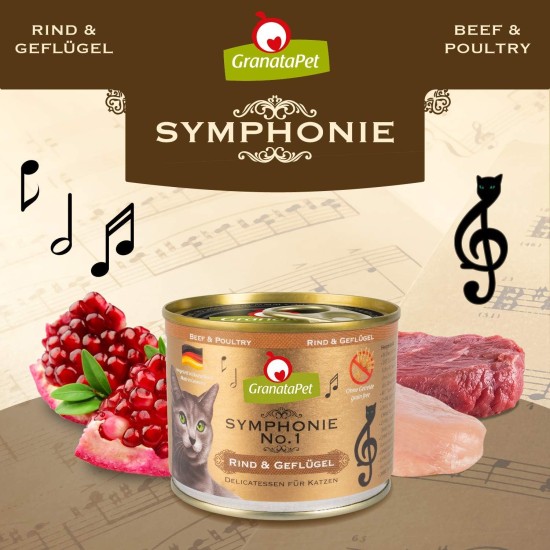 GranataPet Symphony No. 5 Chicken PUR, 6 x 200 g, Cat Food without Grains and Added Sugar, Fillet in Natural Jelly, Delicate Wet Food for Cats GranataPet Symphony No. 5 Chicken PUR, 6 x 200 g, Cat Food without Grains and Added Sugar, Fillet in Natural Jelly, Delicate Wet Food for Cats