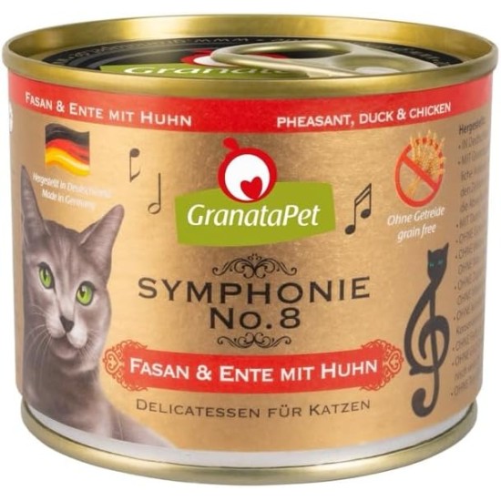 GranataPet Symphony No. 5 Chicken PUR, 6 x 200 g, Cat Food without Grains and Added Sugar, Fillet in Natural Jelly, Delicate Wet Food for Cats GranataPet Symphony No. 5 Chicken PUR, 6 x 200 g, Cat Food without Grains and Added Sugar, Fillet in Natural Jelly, Delicate Wet Food for Cats