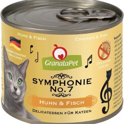 GranataPet Symphony No. 7 Chicken & Fish, 6 x 200 g, Cat Food without Grains & Added Sugar, Fillet in Natural Jelly, Delicate Wet Food for Cats GranataPet Symphony No. 7 Chicken & Fish, 6 x 200 g, Cat Food without Grains & Added Sugar, Fillet in Natural Jelly, Delicate Wet Food for Cats