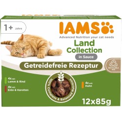 IAMS Advanced Nutrition Wet Food Grain Free Country Collection in Sauce for Cats from 1 Year Old 1.02 kg IAMS Advanced Nutrition Wet Food Grain Free Country Collection in Sauce for Cats from 1 Year Old 1.02 kg